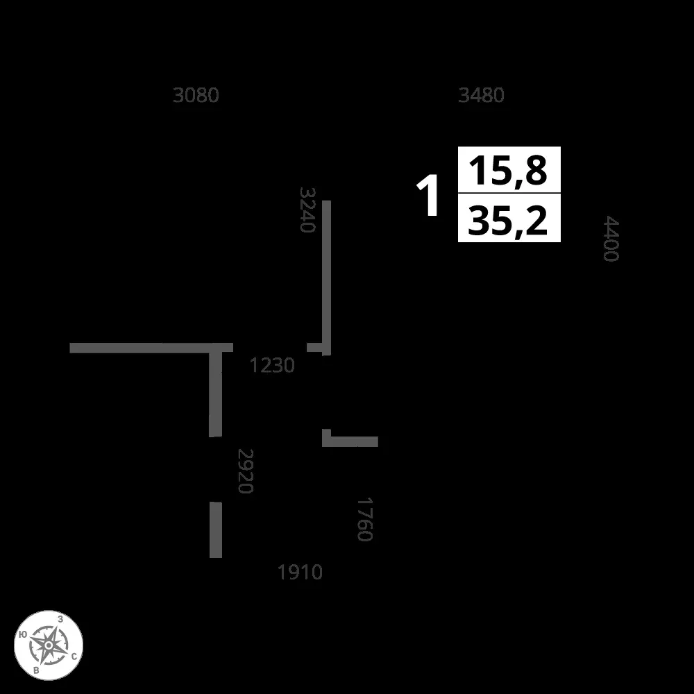 1-комнатная, 35,2 м² — 13 627 680 ₽