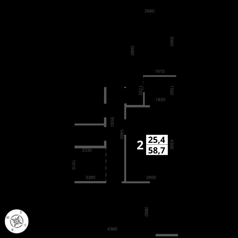 2-комнатная, 58,7 м² — 20 215 047 ₽