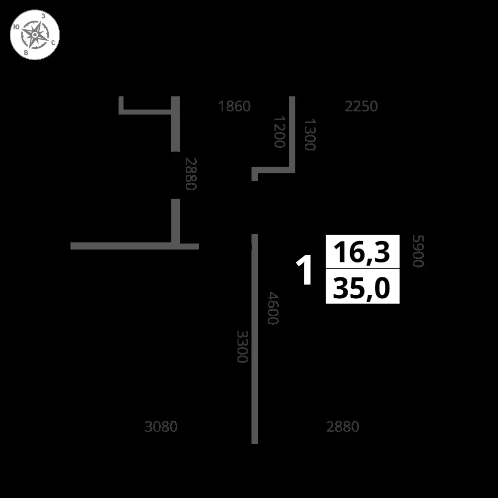 1-комнатная, 35 м² — 14 288 400 ₽