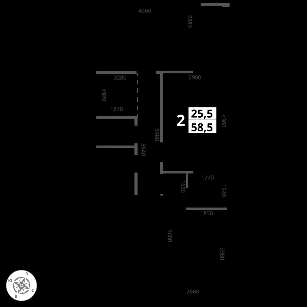 2-комнатная, 58,5 м² — 21 636 869 ₽