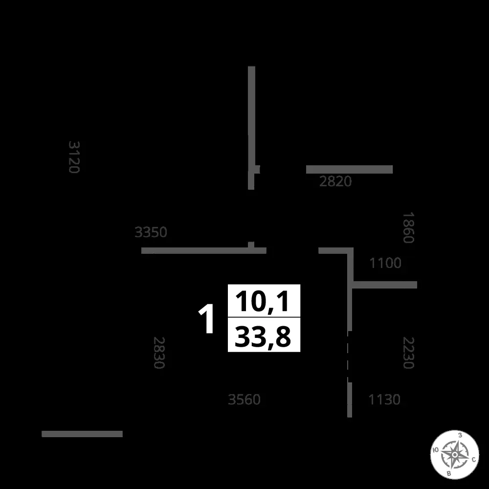 1-комнатная, 33,8 м² — 14 746 196 ₽