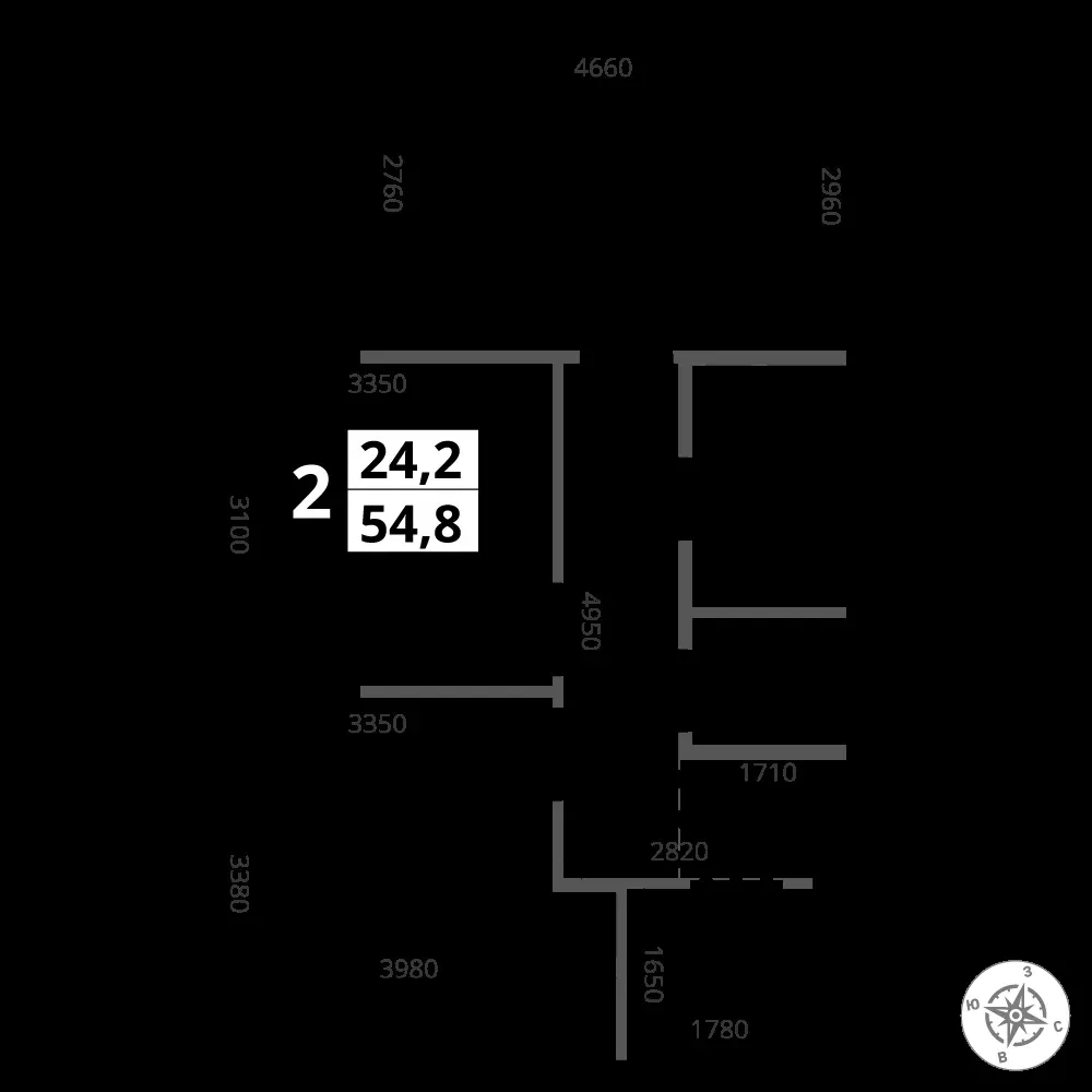 2-комнатная, 54,8 м² — 19 517 897 ₽