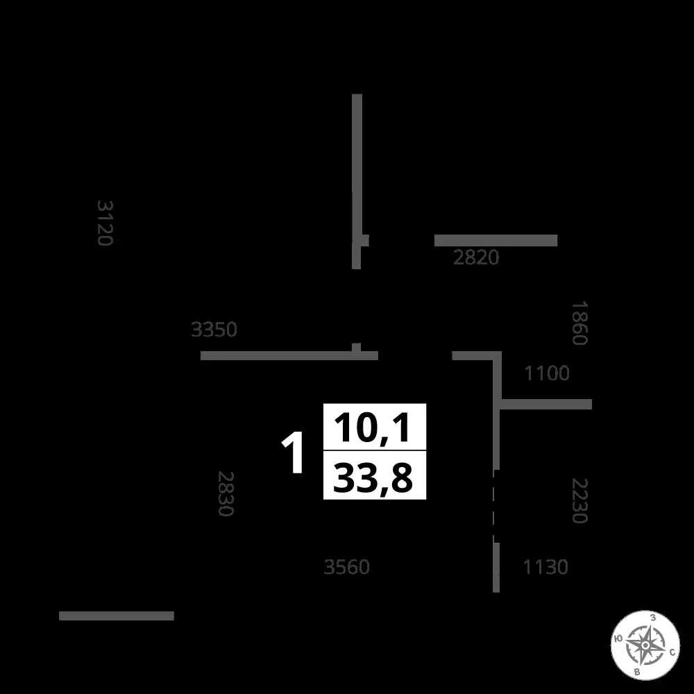 1-комнатная, 33,8 м² — 14 791 319 ₽