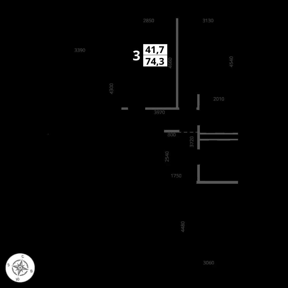 3-комнатная, 74,3 м² — 23 984 263 ₽
