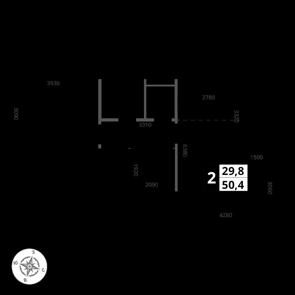 2-комнатная, 50,4 м² — 18 609 293 ₽