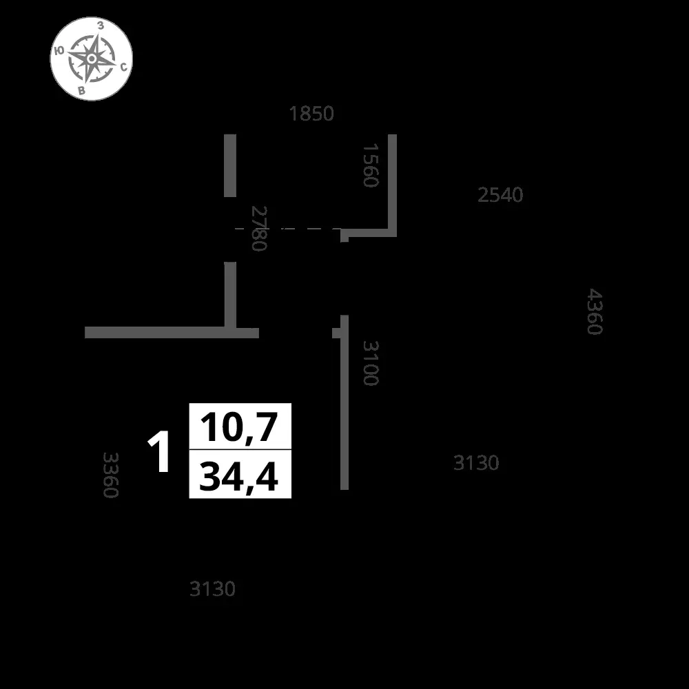 1-комнатная, 34,4 м² — 14 946 731 ₽