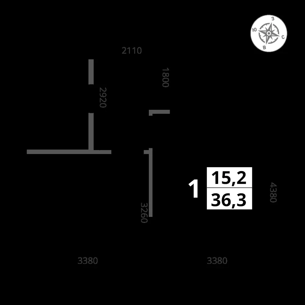 1-комнатная, 36,3 м² — 14 447 690 ₽