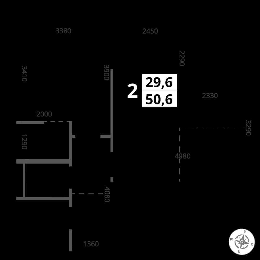 2-комнатная, 50,6 м² — 18 079 076 ₽