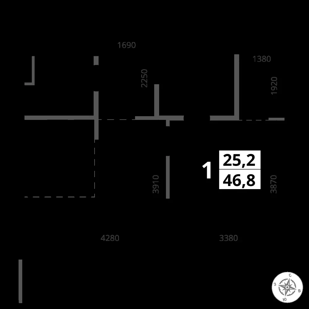 2-комнатная, 46,8 м² — 16 562 473 ₽