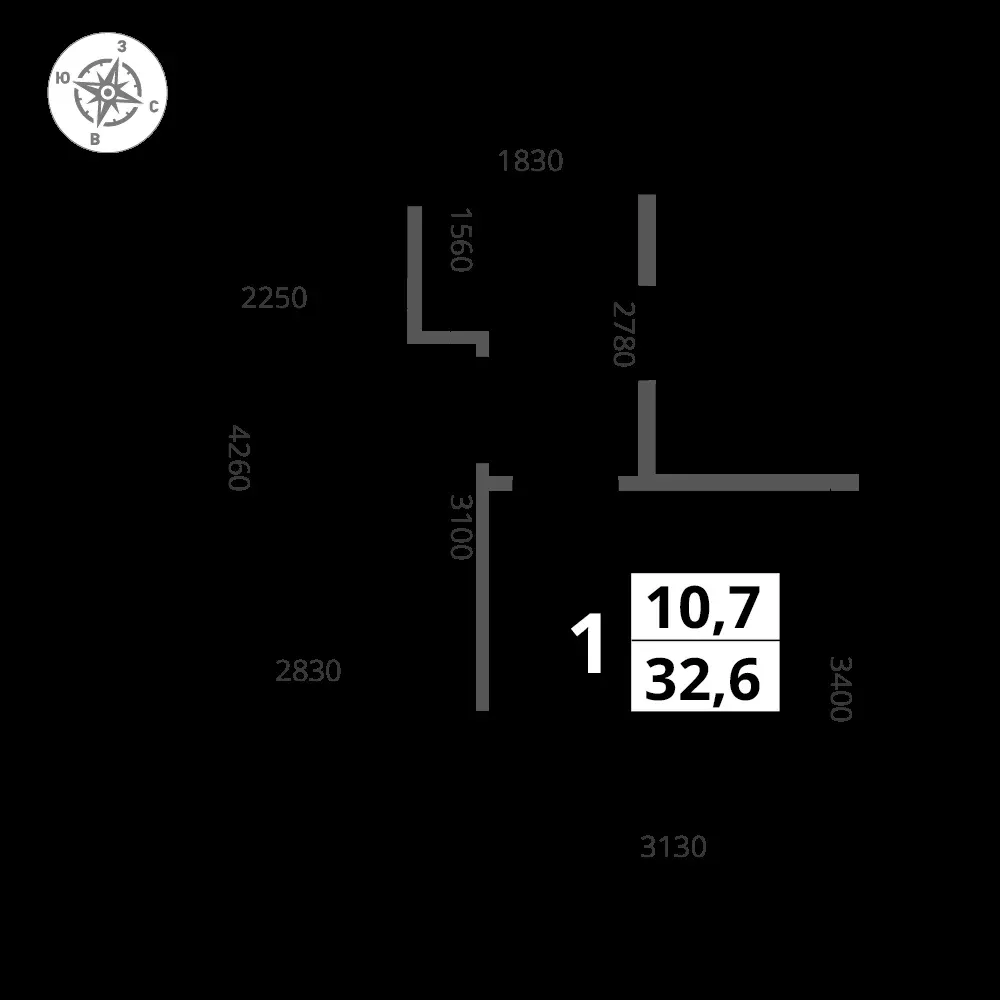 1-комнатная, 32,6 м² — 14 802 943 ₽