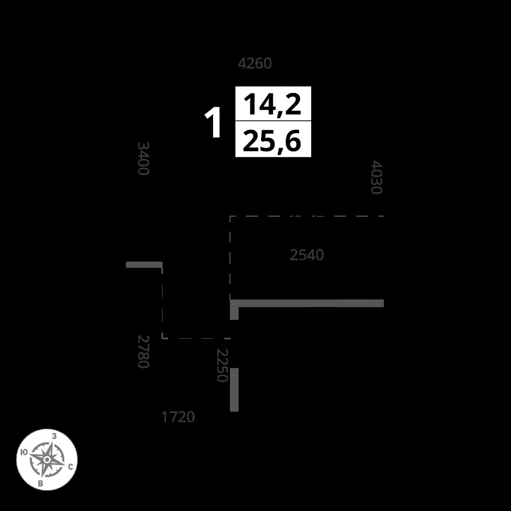 Студия, 25,6 м² — 12 885 965 ₽