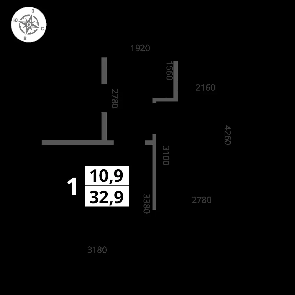 1-комнатная, 32,9 м² — 14 953 807 ₽