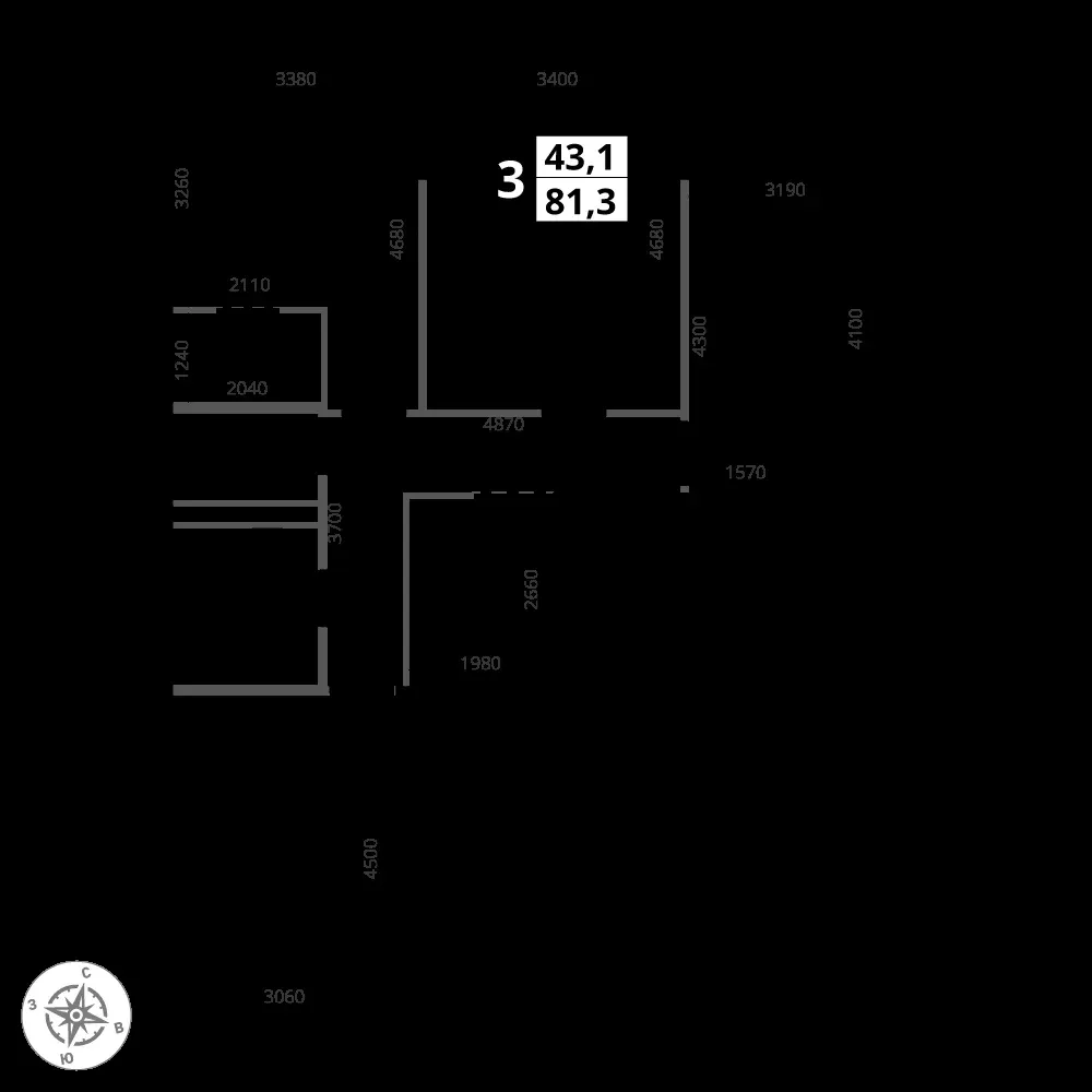 3-комнатная, 81,3 м² — 26 962 169 ₽