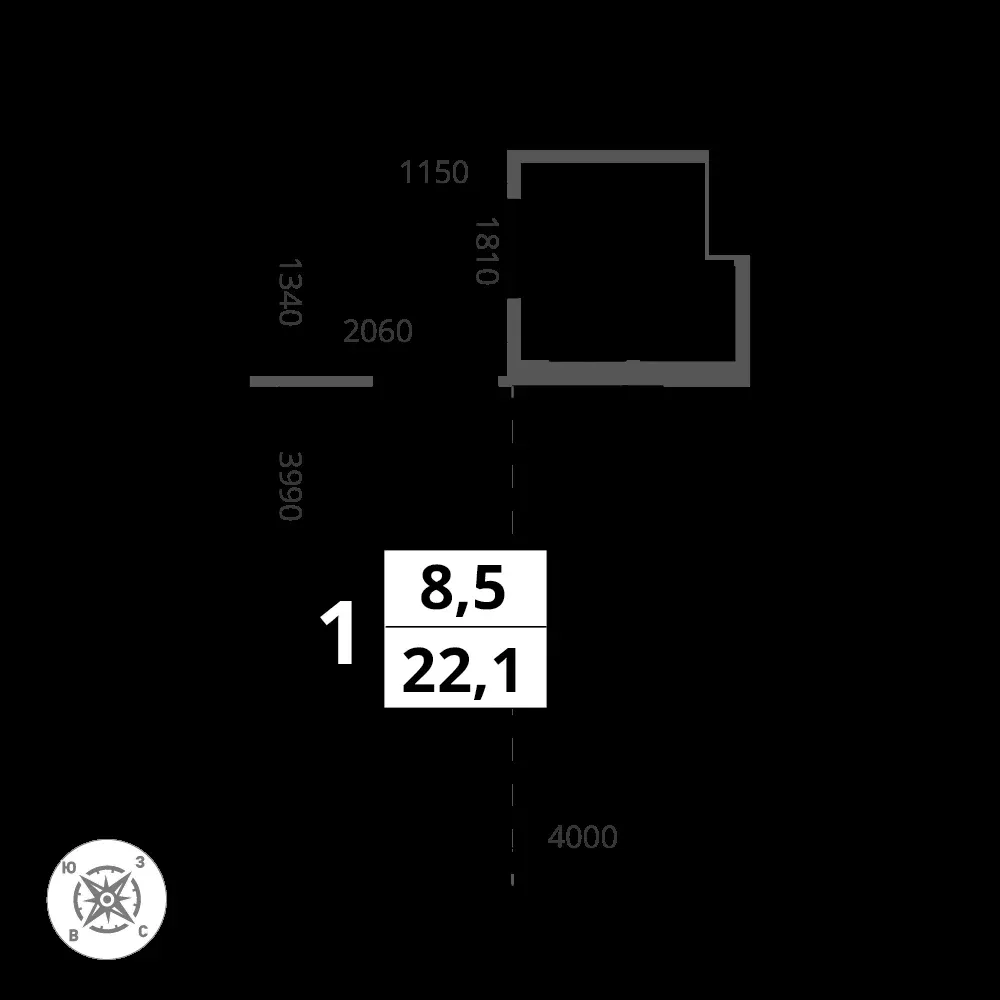 Студия, 22,1 м² — 8 641 100 ₽
