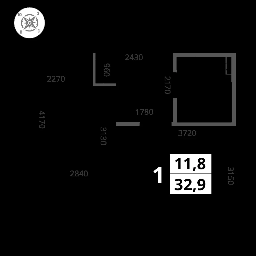 1-комнатная, 32,9 м² — 12 613 301 ₽