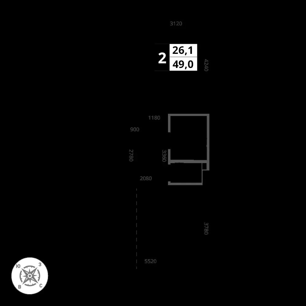 2-комнатная, 48,8 м² — 15 057 874 ₽
