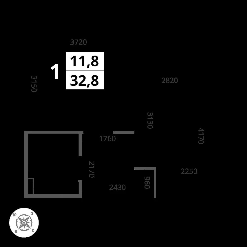 1-комнатная, 32,8 м² — 12 751 066 ₽