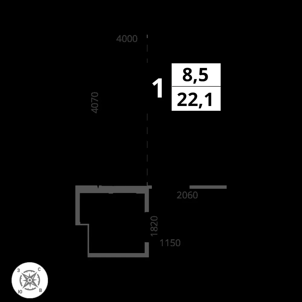Студия, 22,1 м² — 8 562 645 ₽