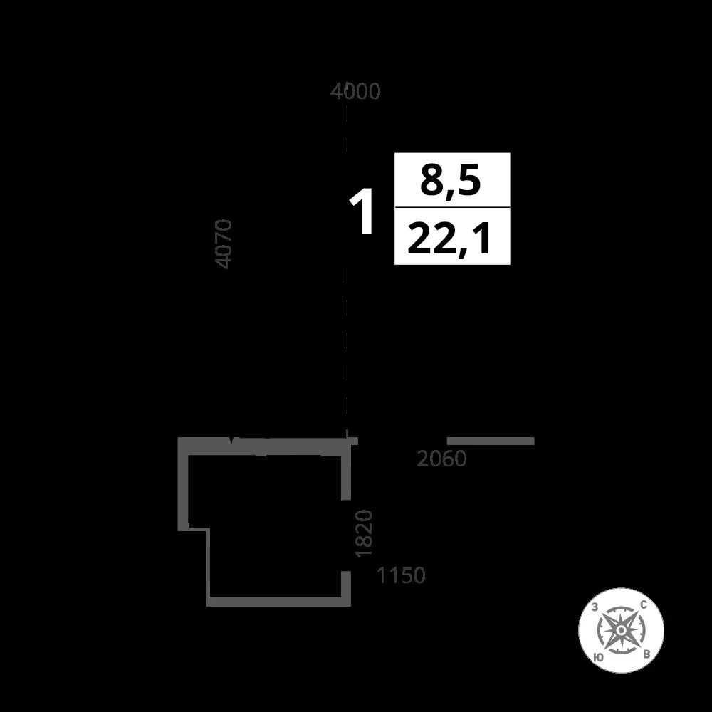 Студия, 22,1 м² — 8 572 590 ₽