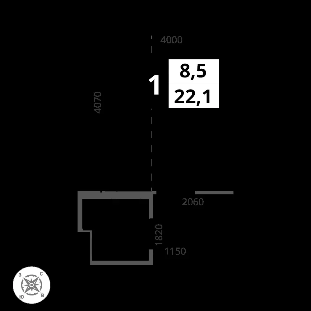 Студия, 22,1 м² — 8 602 425 ₽