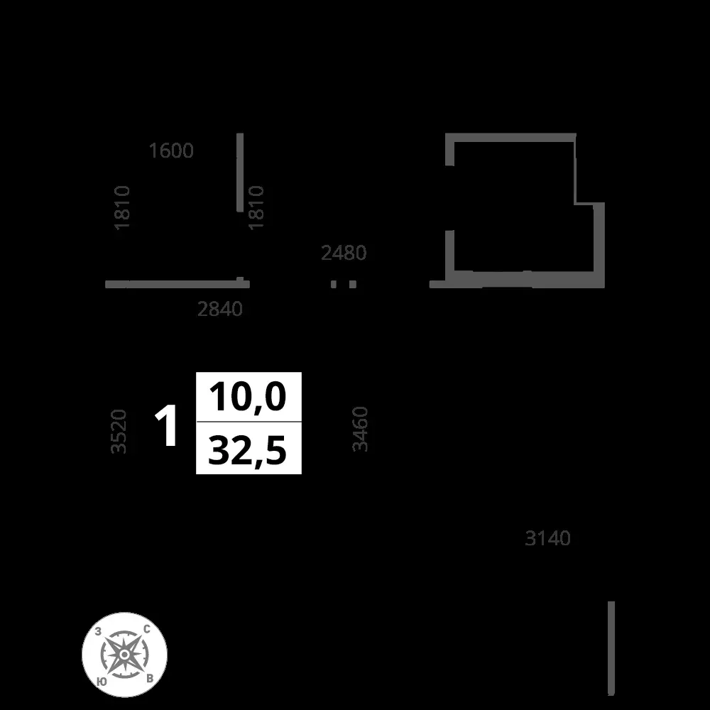 1-комнатная, 32,4 м² — 12 424 558 ₽