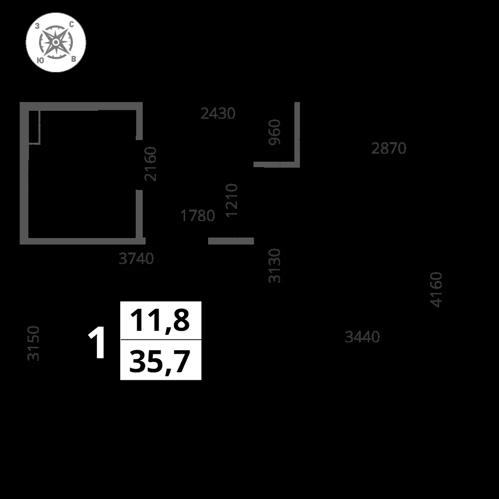 1-комнатная, 35,7 м² — 13 618 550 ₽