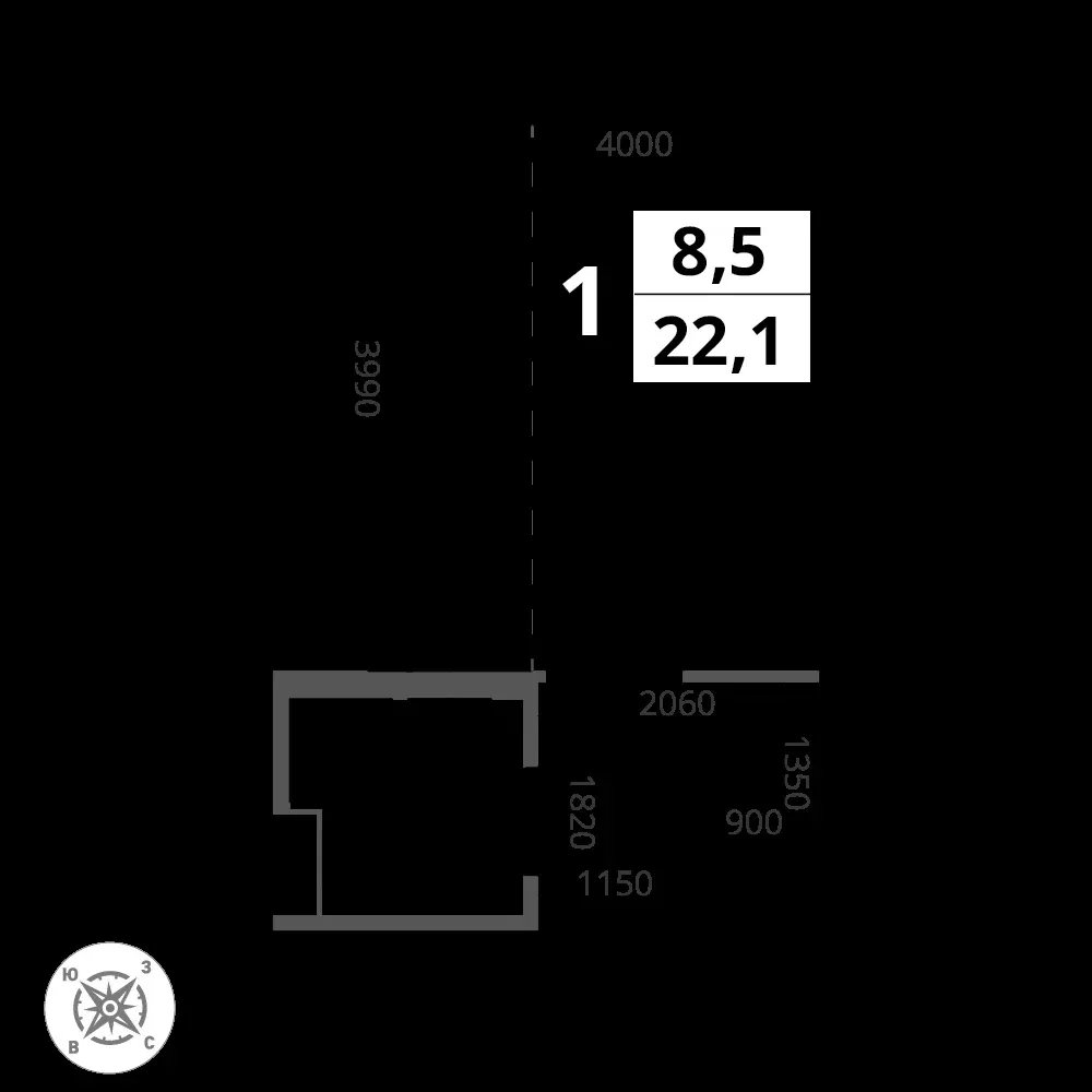 Студия, 22,1 м² — 8 704 129 ₽