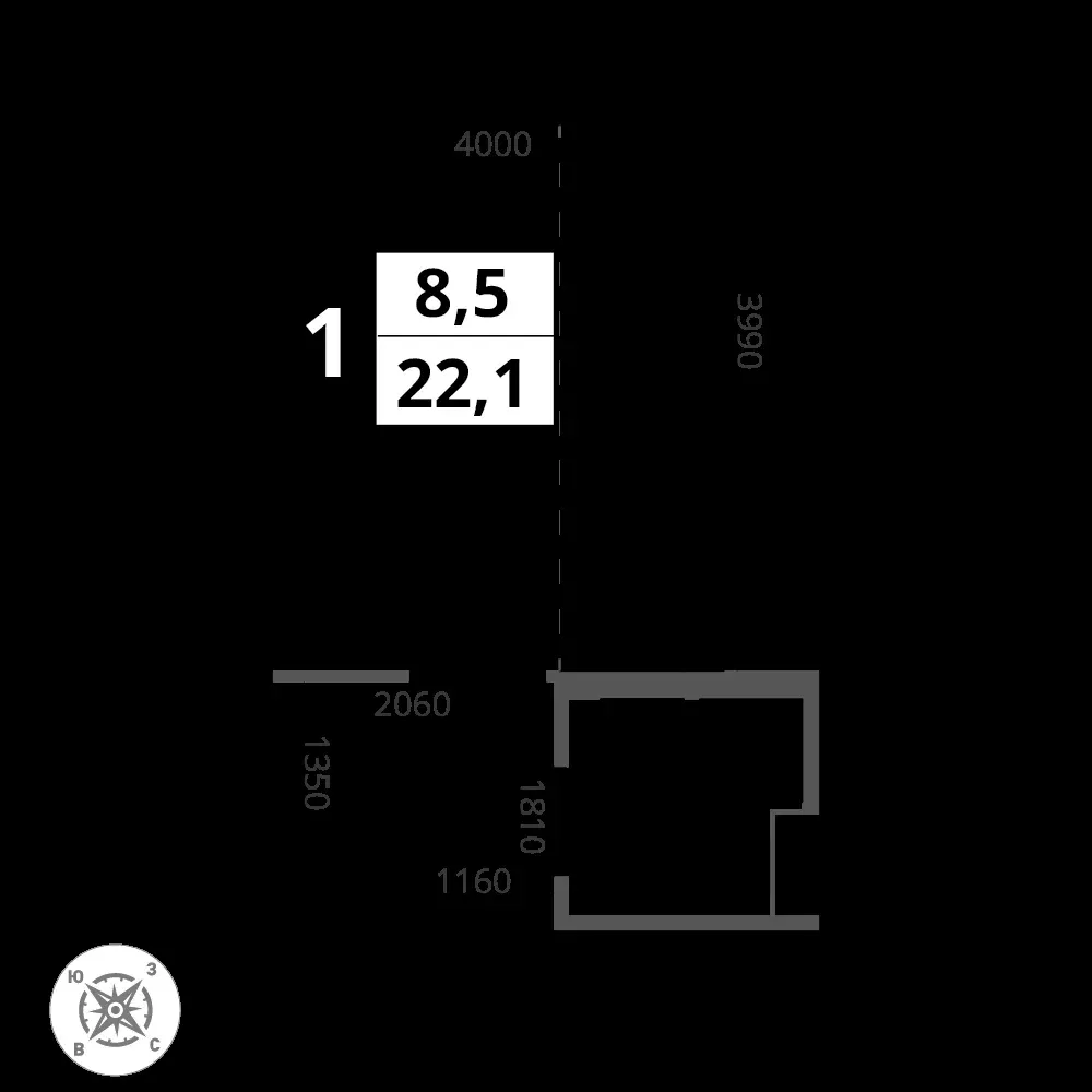Студия, 22,1 м² — 8 614 359 ₽