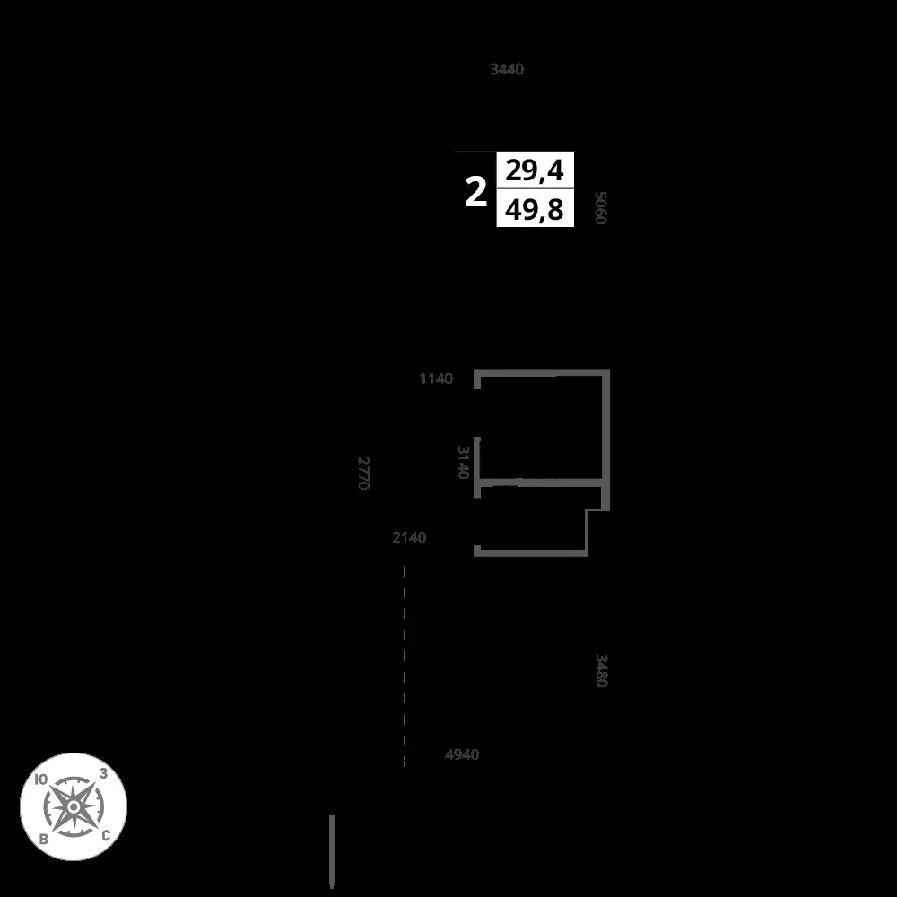 2-комнатная, 49,6 м² — 18 437 014 ₽