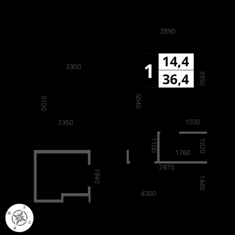1-комнатная, 36,4 м² — 8 877 378 ₽