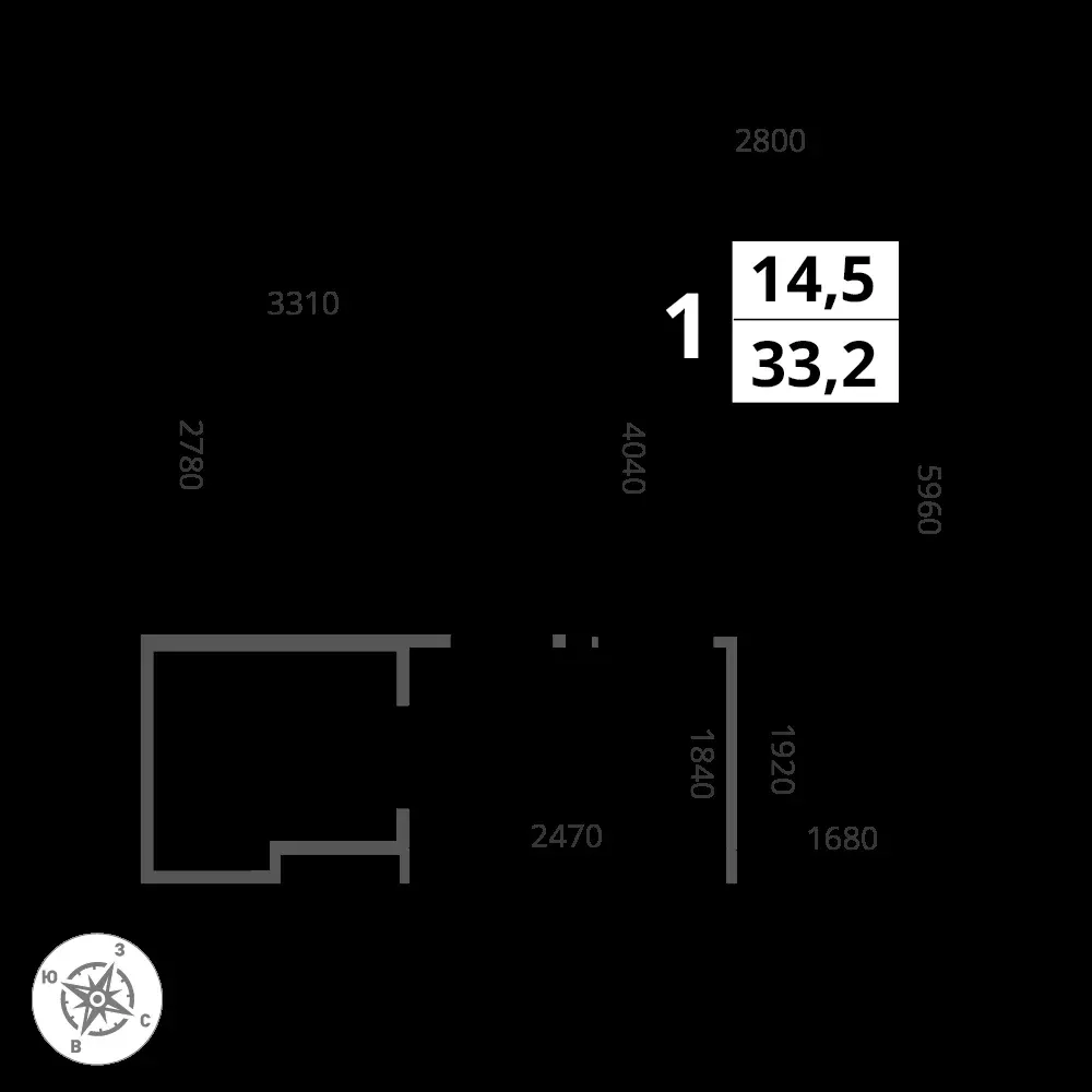 1-комнатная, 33,2 м² — 7 866 806 ₽
