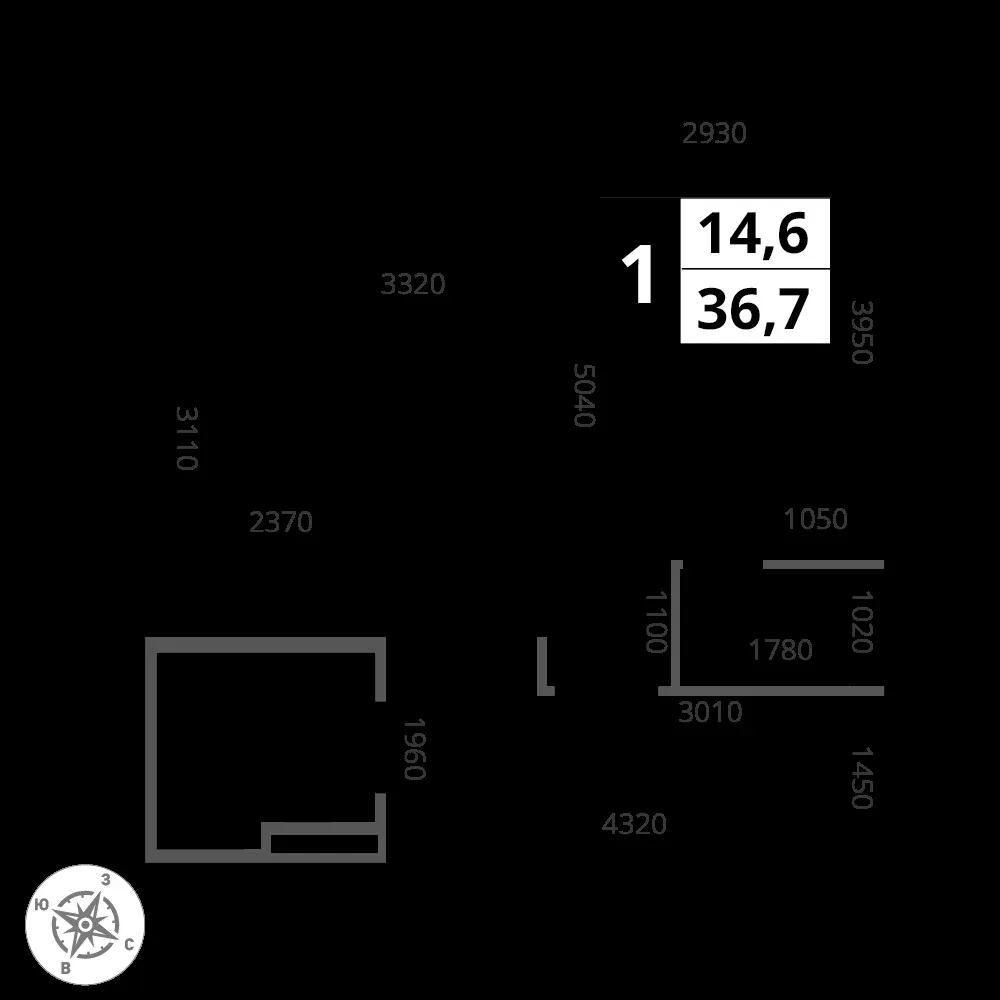 1-комнатная, 36,7 м² — 8 981 224 ₽