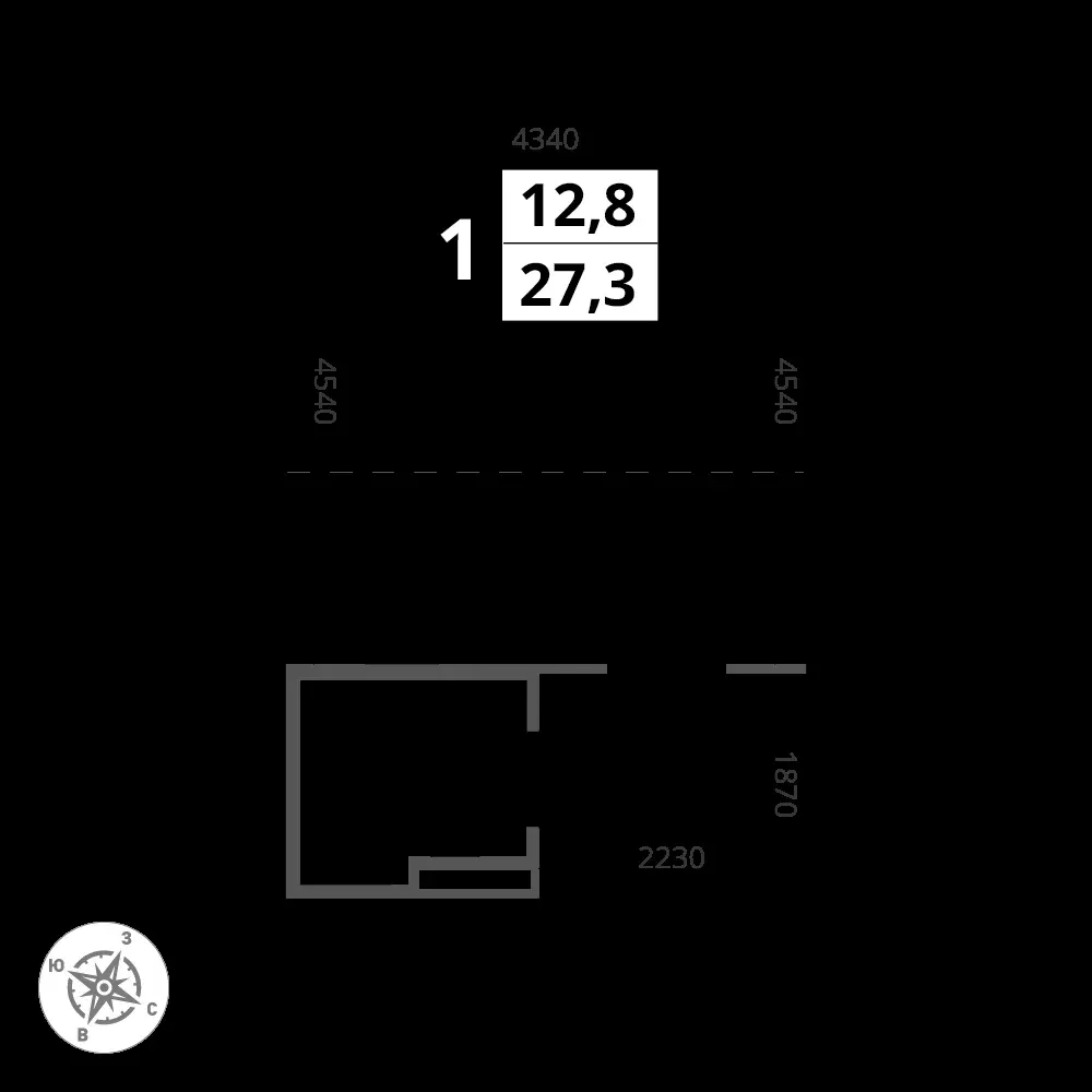 Студия, 27,3 м² — 7 209 930 ₽