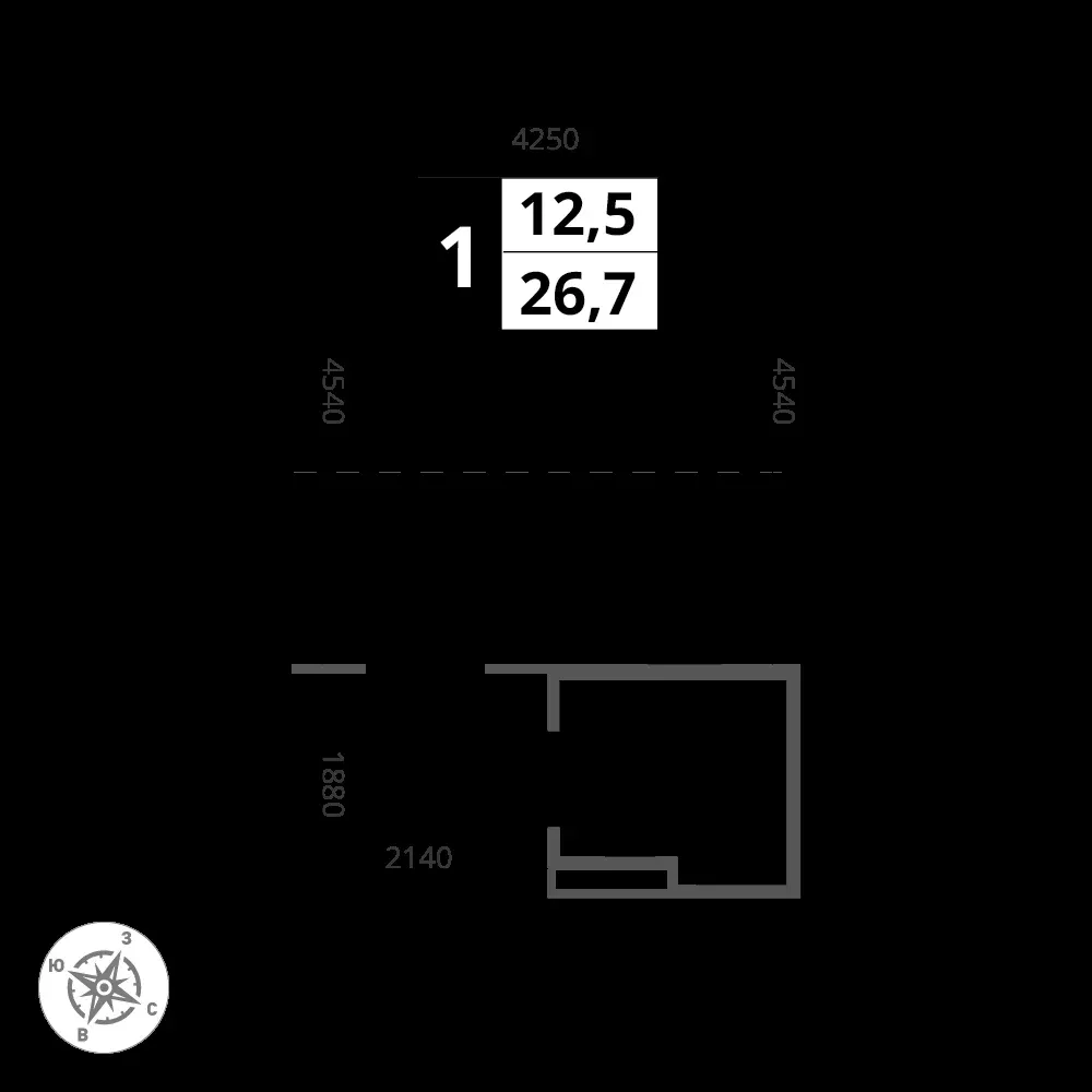Студия, 26,7 м² — 7 483 690 ₽