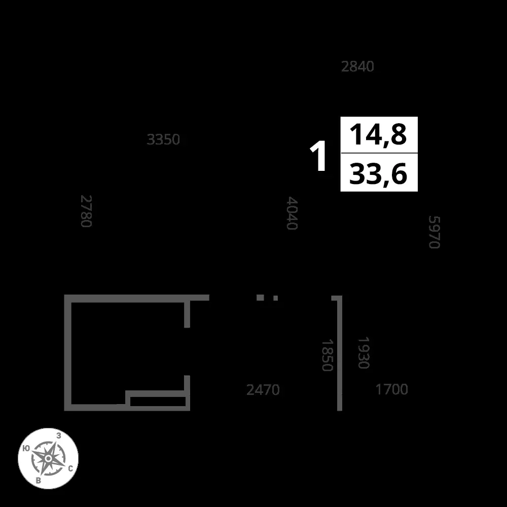 1-комнатная, 33,6 м² — 7 949 491 ₽