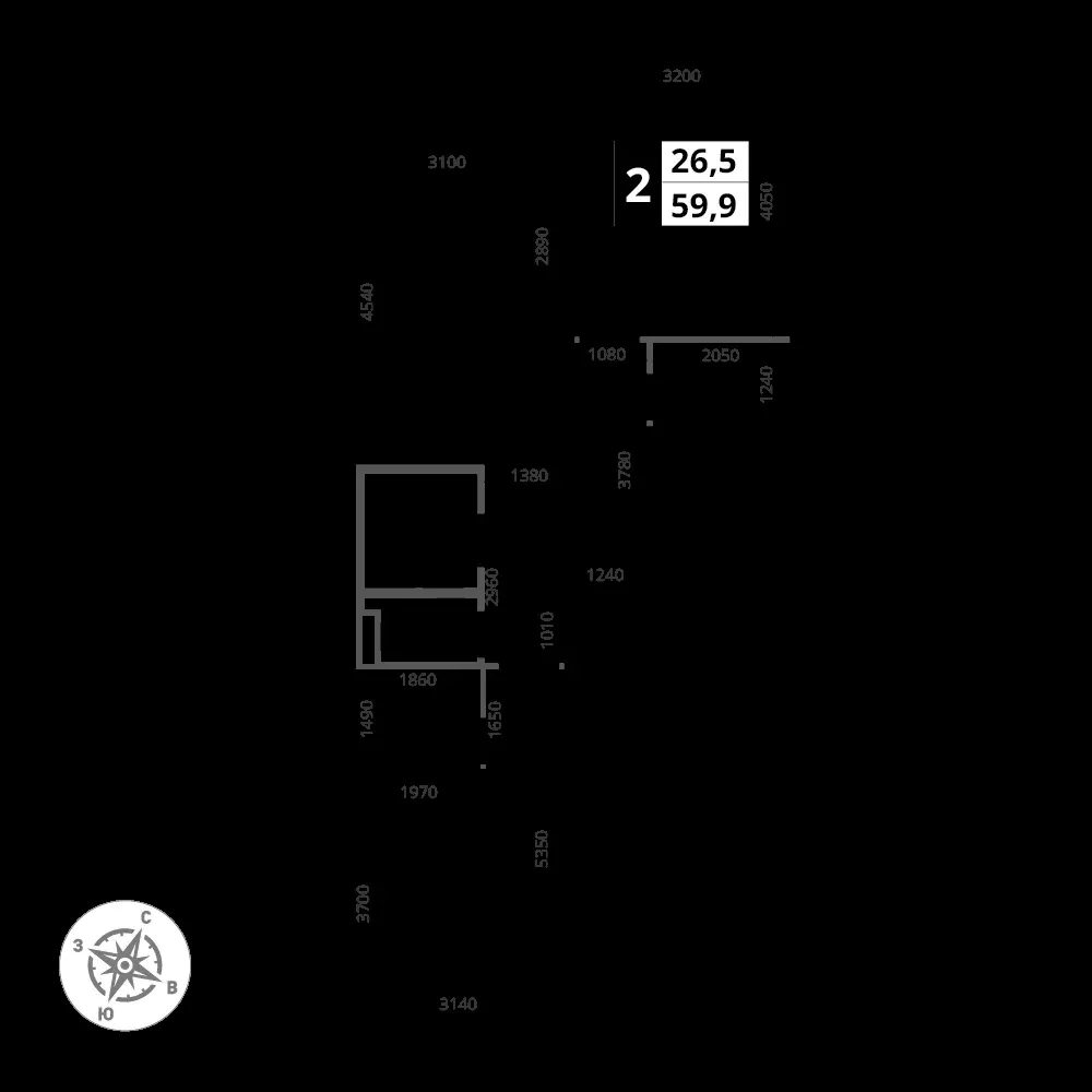 2-комнатная, 59,9 м² — 13 652 708 ₽