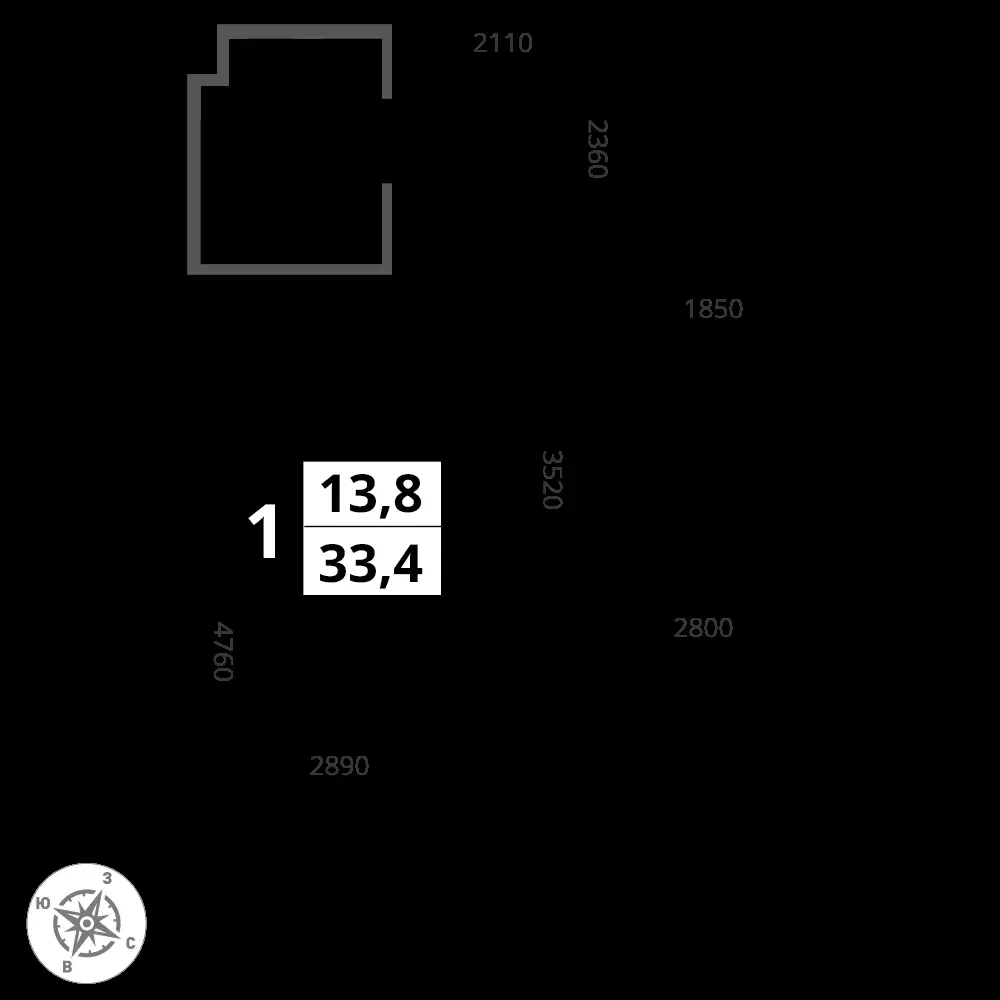 1-комнатная, 33,4 м² — 8 074 650 ₽