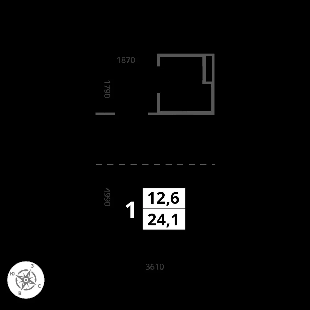 Студия, 24,1 м² — 7 145 072 ₽