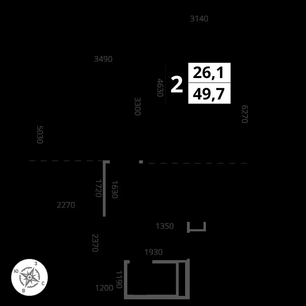2-комнатная, 49,7 м² — 12 169 542 ₽