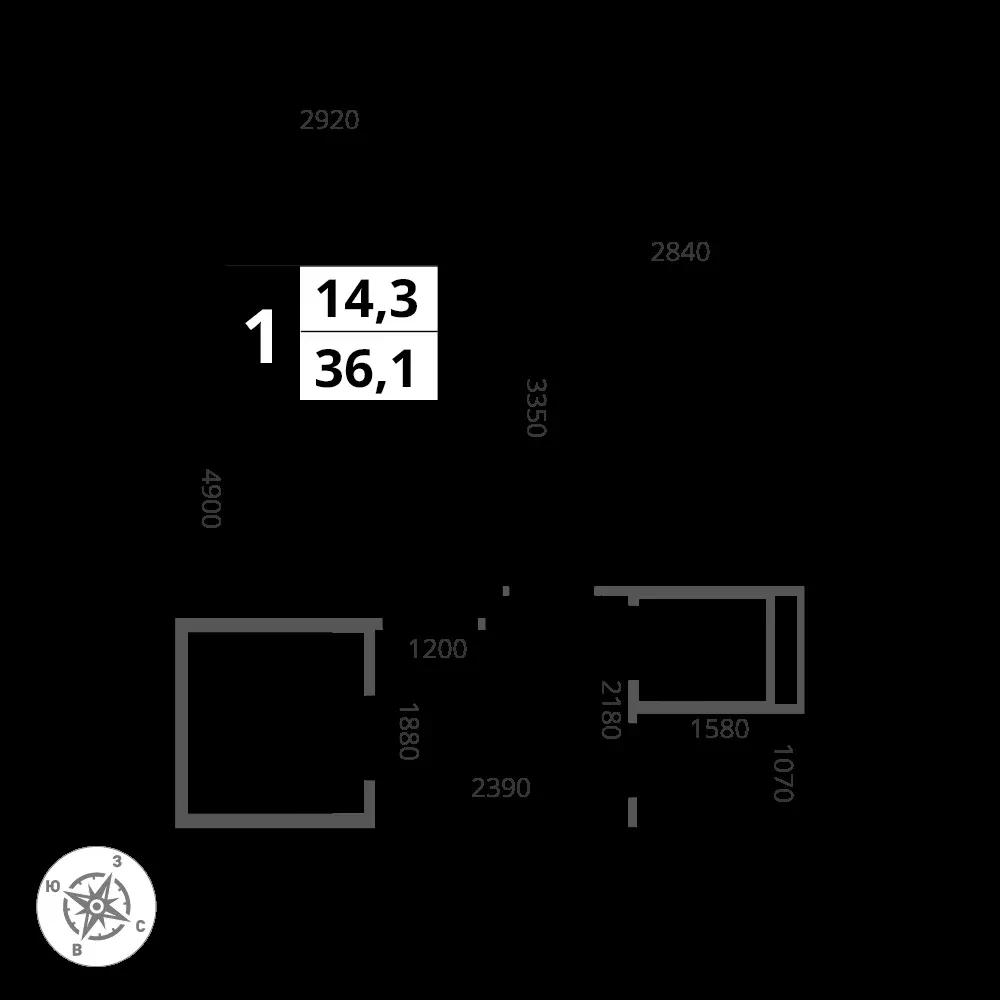 1-комнатная, 36,1 м² — 9 506 574 ₽