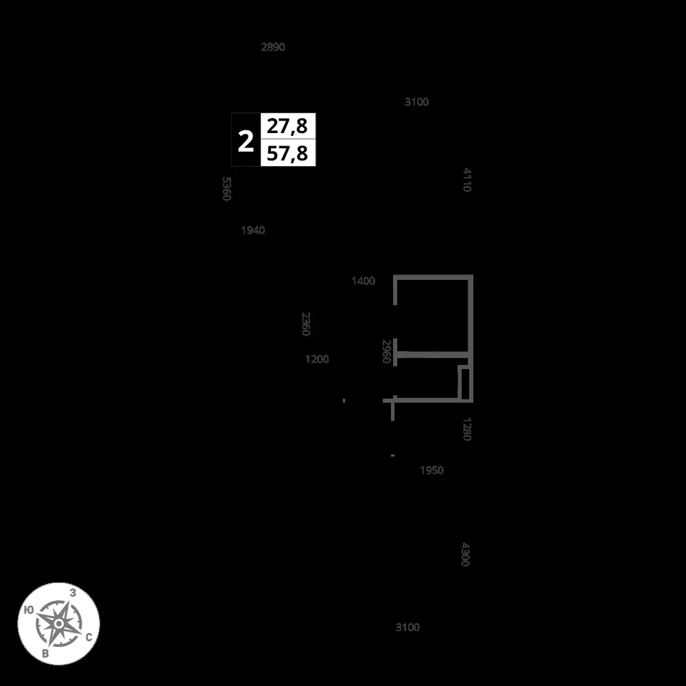2-комнатная, 57,8 м² — 13 507 571 ₽