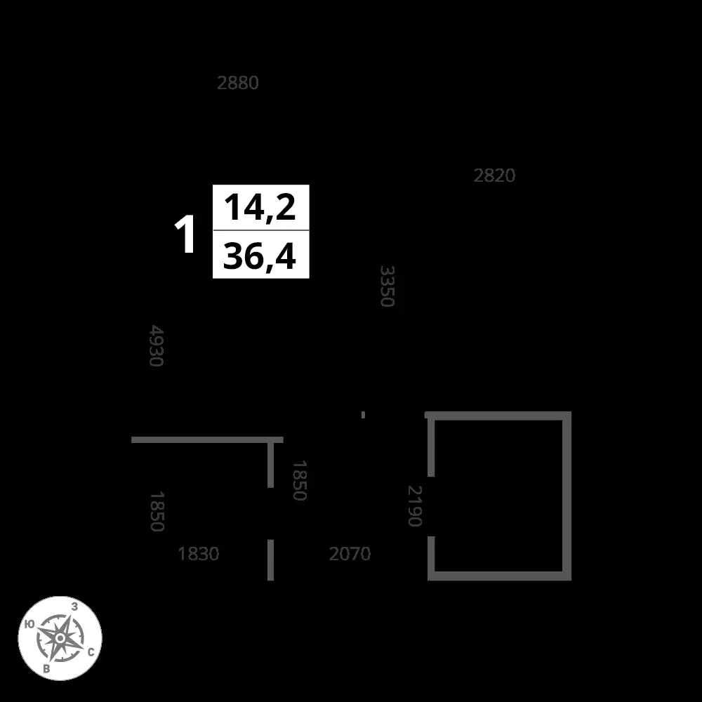 1-комнатная, 36,4 м² — 9 668 568 ₽