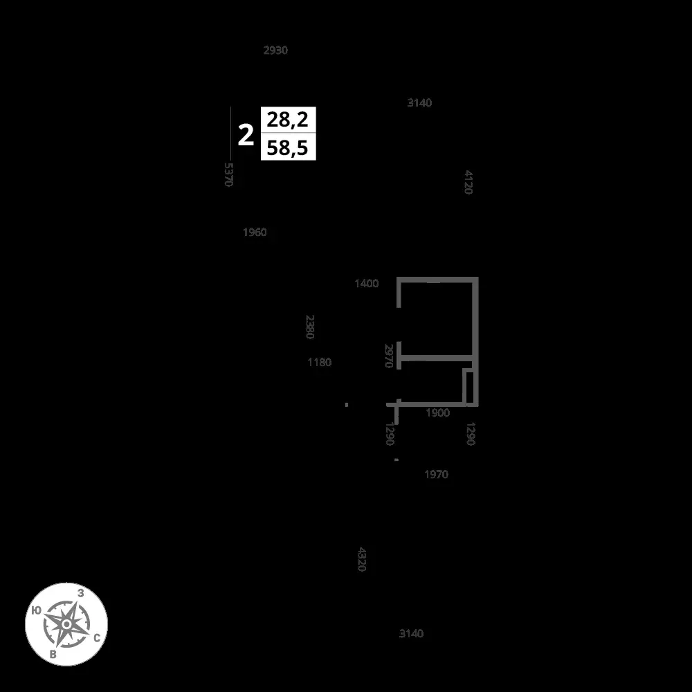 2-комнатная, 58,5 м² — 13 851 338 ₽
