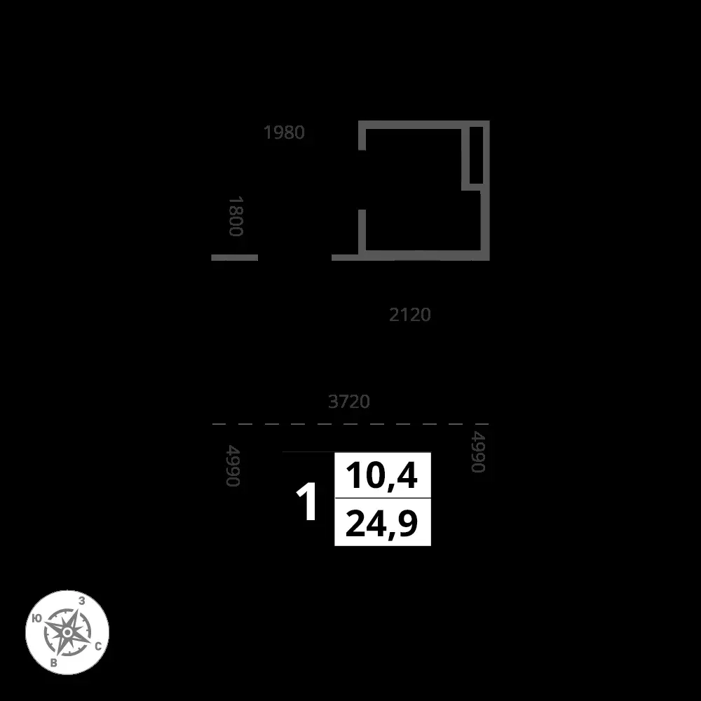 Студия, 24,9 м² — 6 273 007 ₽