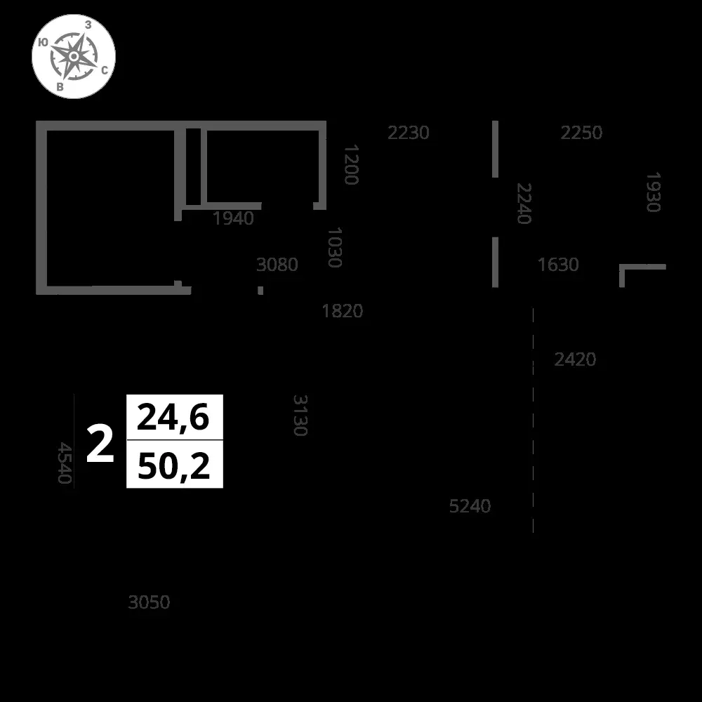 2-комнатная, 50,2 м² — 11 895 292 ₽