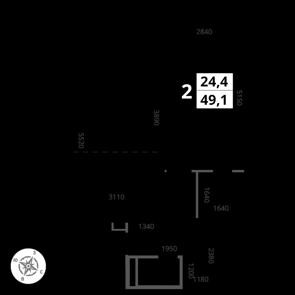 2-комнатная, 49,1 м² — 12 483 871 ₽