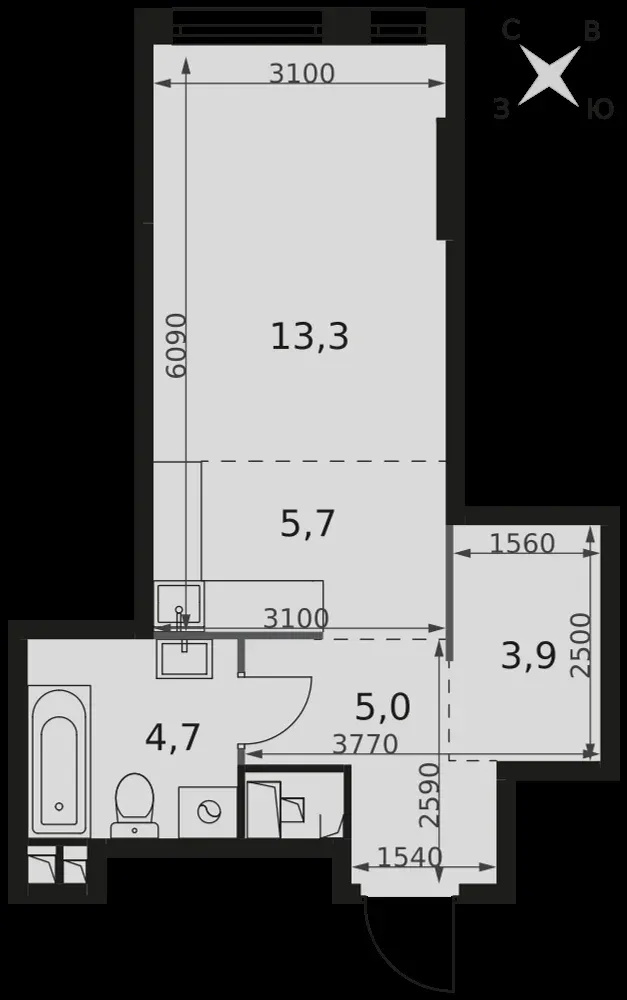 Студия, 32,6 м² — 22 679 429 ₽