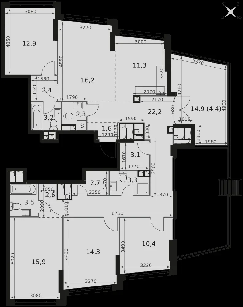 5-комнатная, 132,3 м² — 95 306 803 ₽