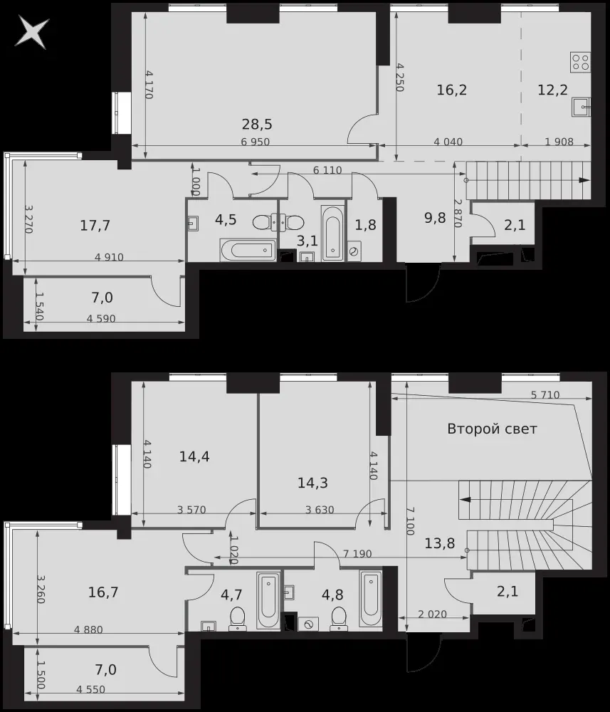 6-комнатная, 180,7 м² — 118 993 661 ₽