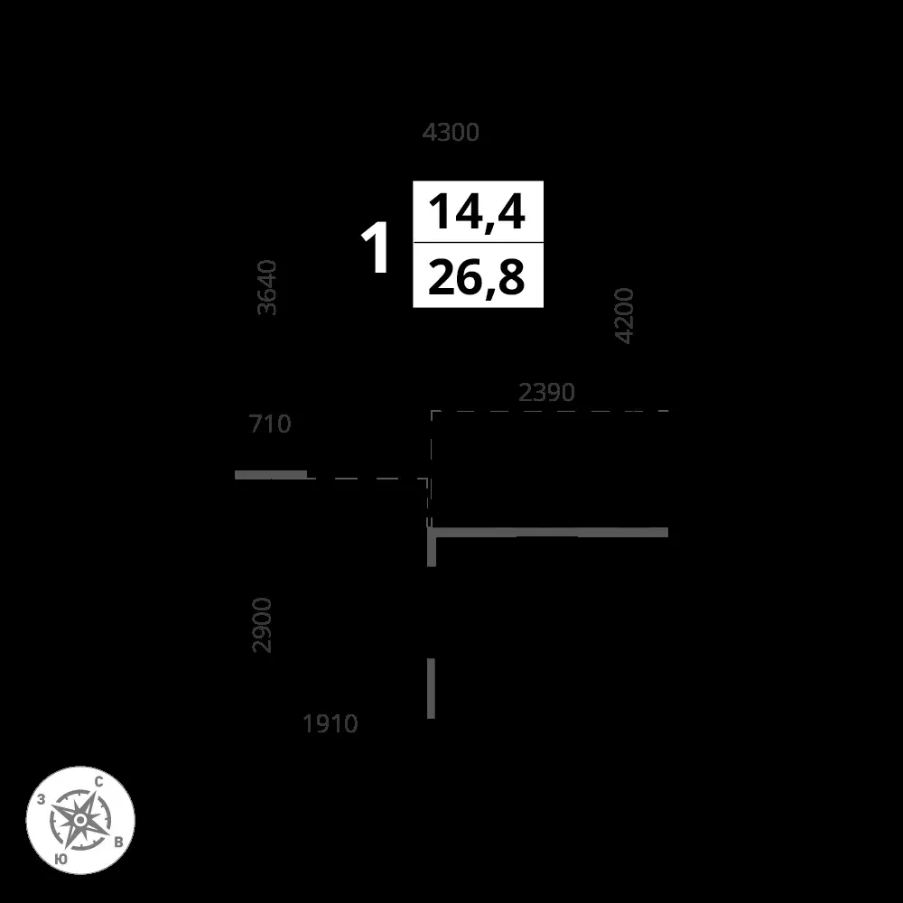 Студия, 26,8 м² — 16 042 212 ₽